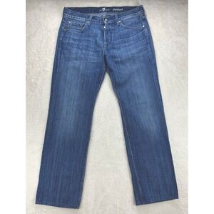 Seven For All Mankind Standard Jeans Mens 34x32 Blue Straight Leg‎ Denim "Read"